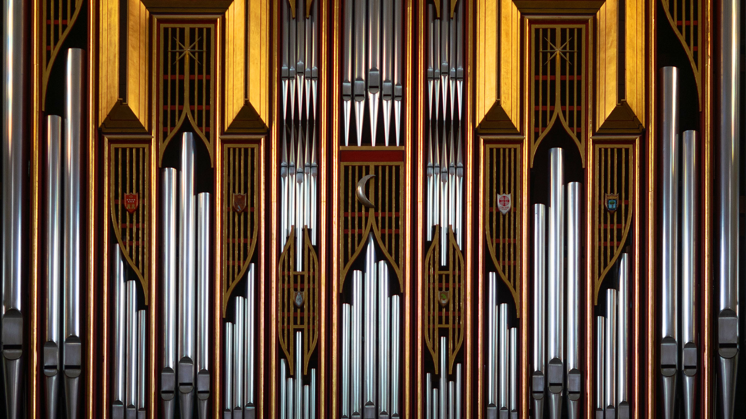 Image of the Pipe organ in Almudena cathedral, Madrid, Spain.